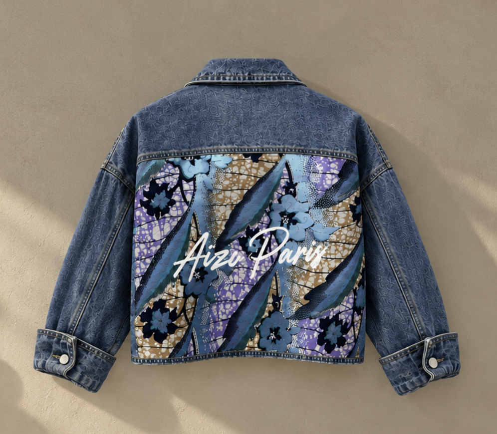 Veste denim – Wax Dokan – Aïzo Paris
