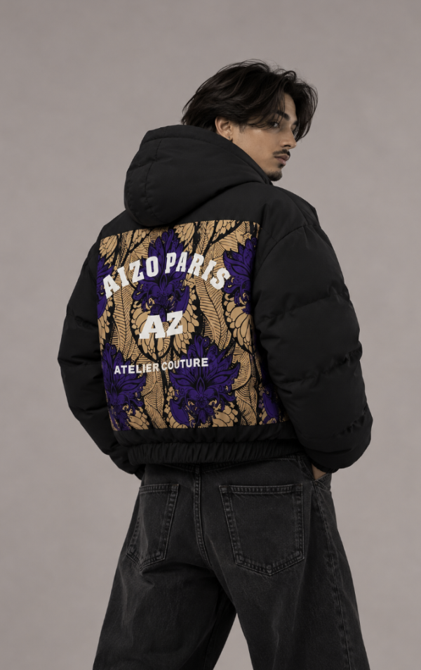 Veste doudoune – Wax Sodabi – Aïzo Paris (vue 3)