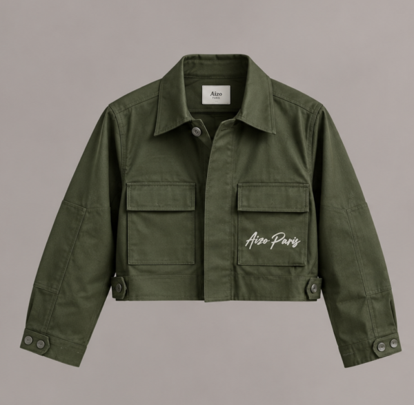 Veste crop military – Wax – Aïzo Paris (vue 3)