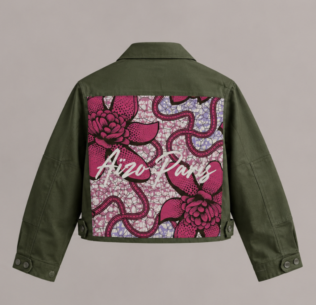 Veste crop military – Wax – Aïzo Paris