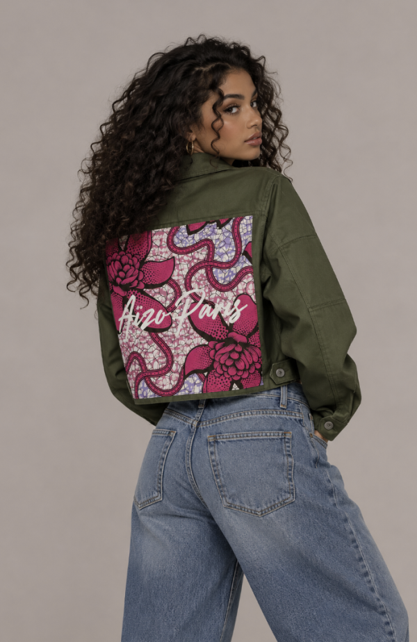 Veste crop military – Wax – Aïzo Paris (vue 2)