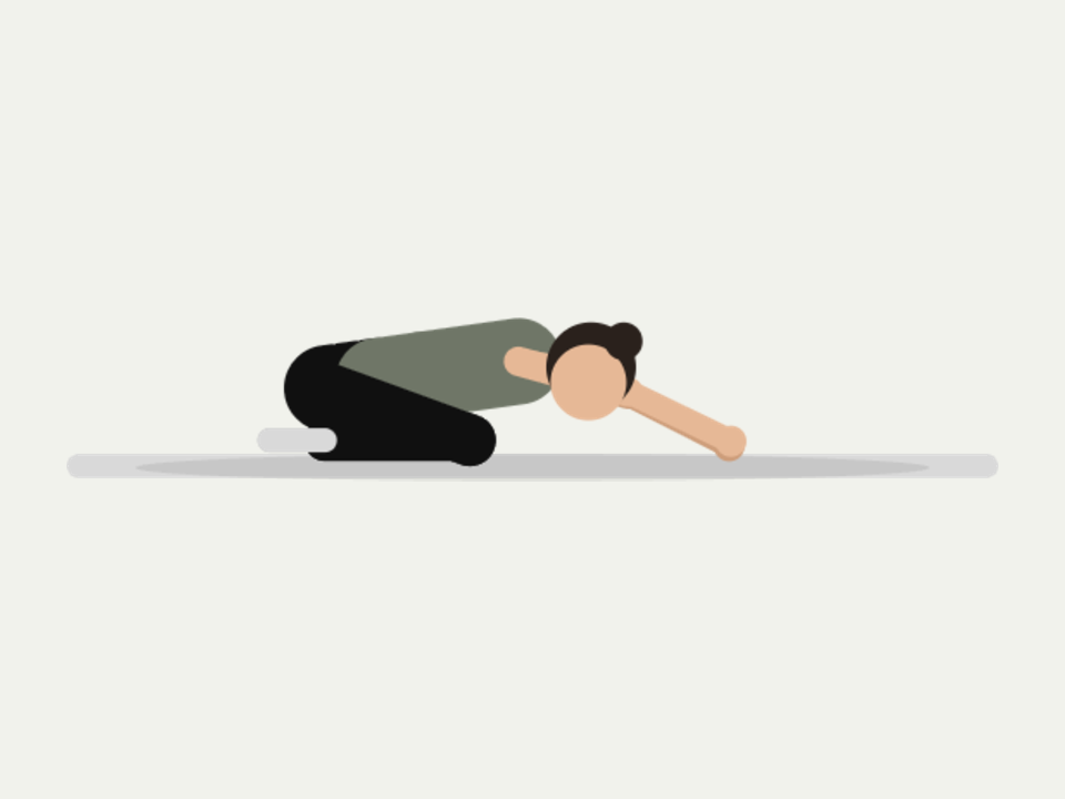Illustration : posture de l'enfant, bras tendus devant soi