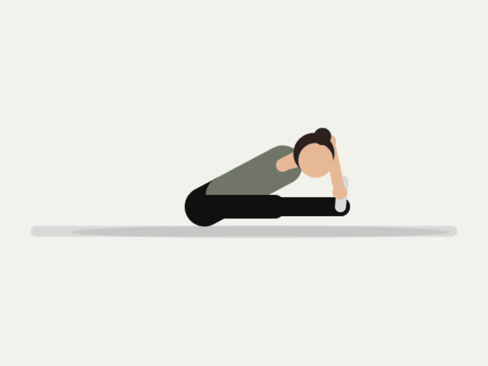 Illustration : flexion avant assise, jambes tendues, mains vers les pieds