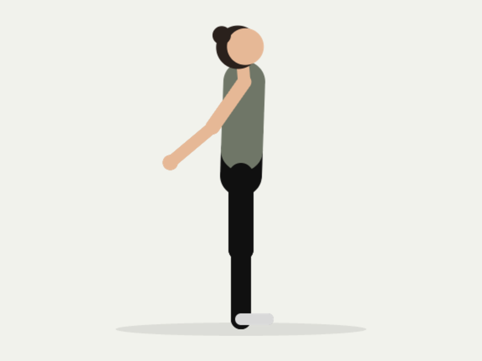 Illustration : mains jointes dans le dos, bras tendus vers l'arrière