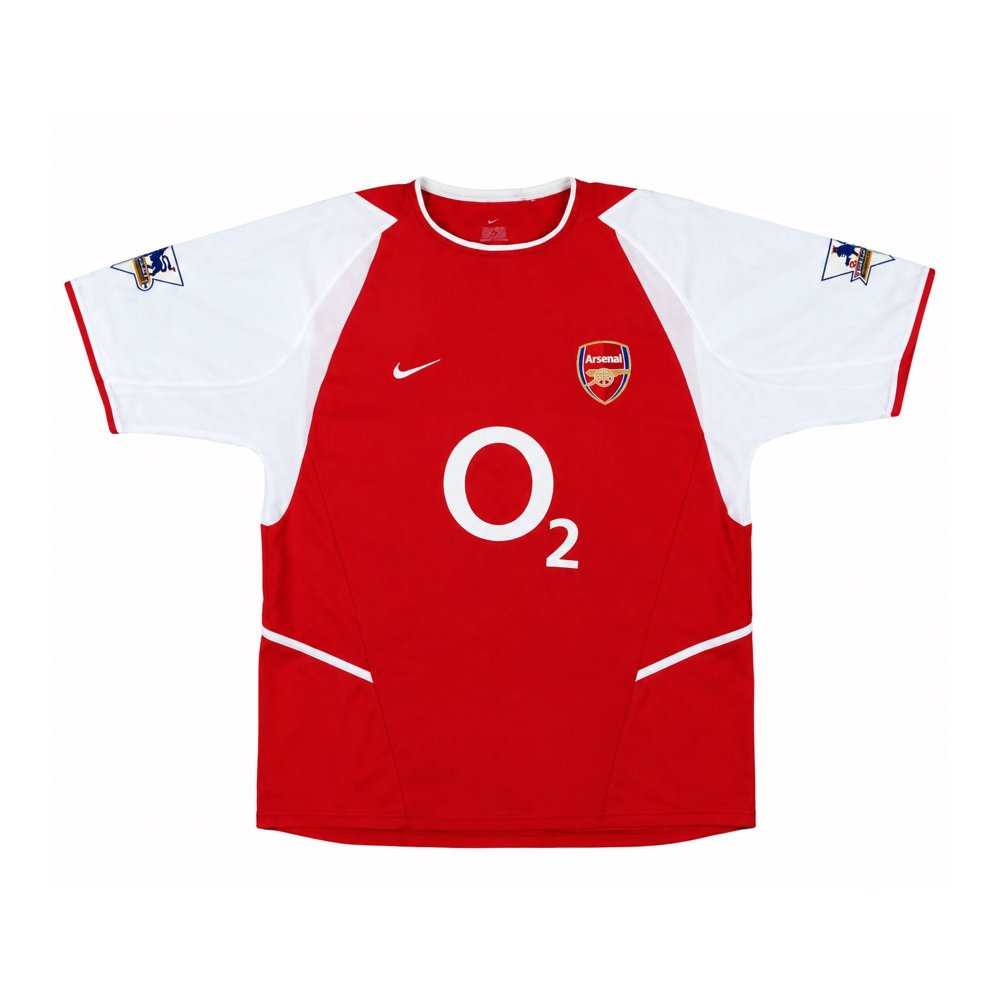 Maillot rétro Arsenal domicile 2002-2004, vue de face
