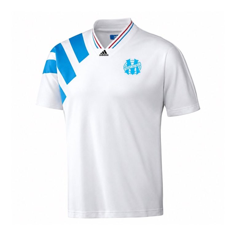 Maillot rétro OM domicile 1993, vue de face