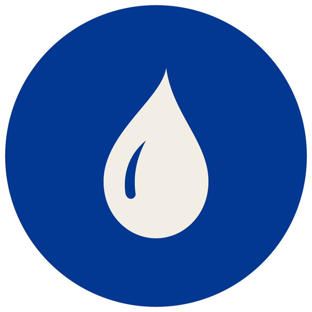 Logo rond sweet sweat : goutte crème sur fond bleu