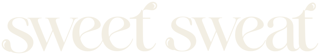 Logo sweet sweat en lettres crème